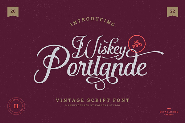 Wiskey Portlande – Vintage Script