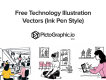 Ink-Pen Technology Vectors Illustration
